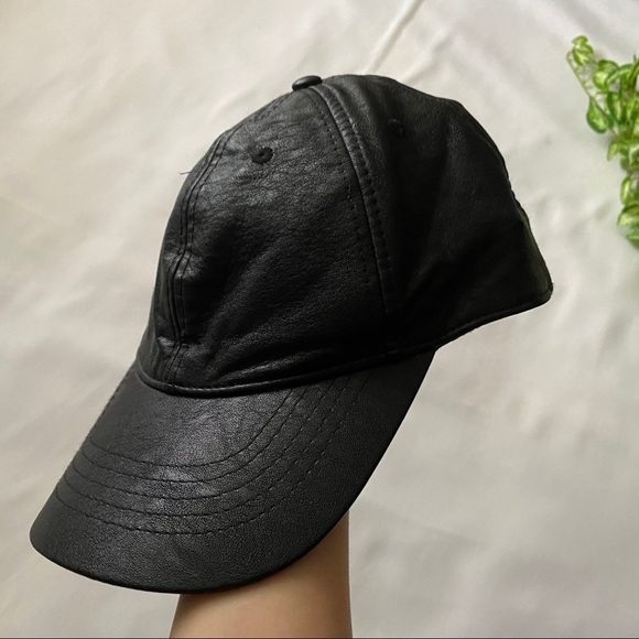 Faux Leather Baseball Hat - Picture 3 of 5